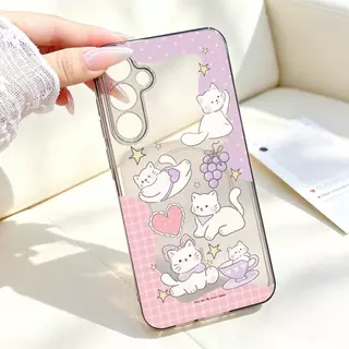 Purple TPU เคสFor Samsung A17 A07 A56 A57 A37 A54 A06 A55 A16 A36 A15 A05S A34 A35 S24 FE S25 S26 Ultra เคสใสแบบนิ่ม