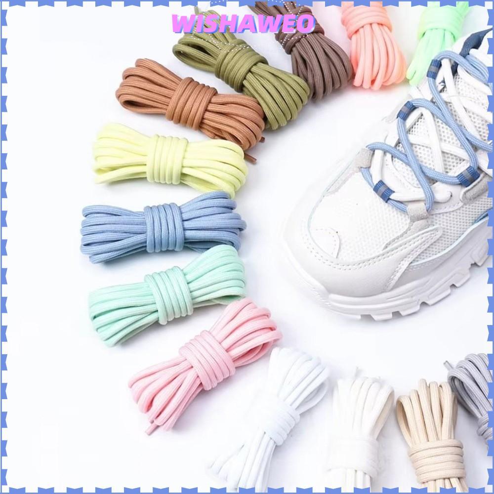 WISHAWEO 1 คู่ 120 ซม.กีฬาเชือกผูกรองเท้า, รอบเปลี่ยนรองเท้าผ้าใบ Shoestrings, Durble โพลีเอสเตอร์ที่มีสีสันเชือกรองเท้าอุปกรณ์เสริม