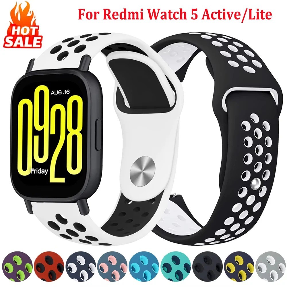 สําหรับ Redmi Watch 5 Active/5 Lite 3Active/Lite สายรัดข้อมือซิลิโคนสําหรับ Xiaomi นาฬิกา 5/Xiaomi นาฬิกา S5 S4 47 มม./S3 สี 2