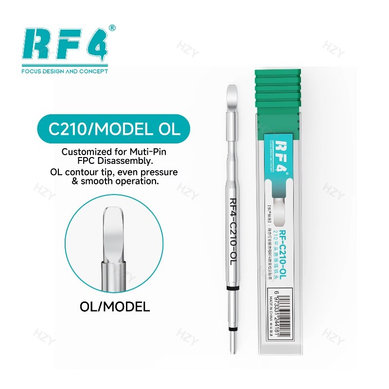 RF4 RF-C210-OL C210 ปลายบัดกรีปลายโค้งจอบสําหรับ FPC Flex Cable Disassembly โทรศัพท์มือถือ PCB เมนบอร์ดซ่อมเครื่องมือ