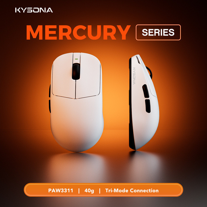 เมาส์เกมมิ่งไร้สาย KYSONA Mercury รุ่น PAW3311 น้ำหนักเบา 40 กรัม ประสิทธิภาพสูง จับถนัดมือ