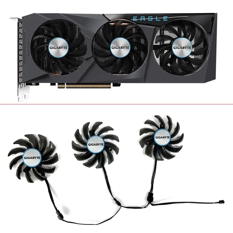 *75 มม.PLD08010S12H Cooler พัดลมสําหรับ Gigabyte Radeon RX 6600 6700 XT RTX 3070 Ti EAGLE กราฟิกการ์