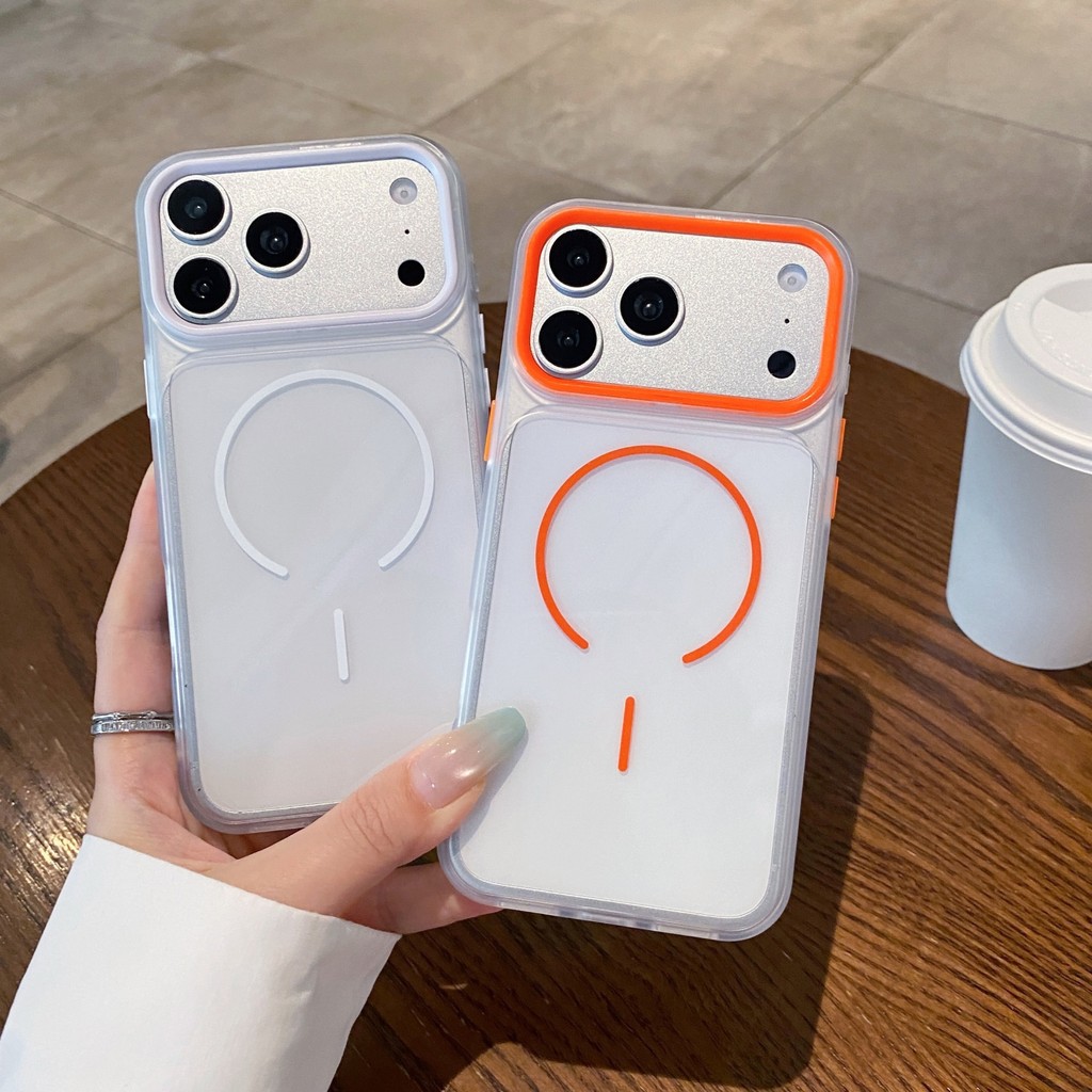 เคสแม่เหล็กสําหรับ iPhone 17 Pro Max 17 16 15, กรอบกันชนสีสันสดใสกันกระแทก Soft TPU ฝาครอบโปร่งใสรองรับการชาร์จ MagSafe