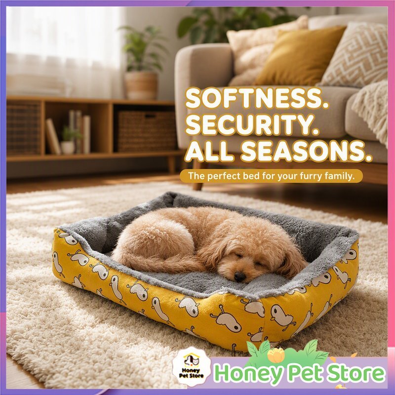 ที่นอนสัตว์เลี้ยง Plush Nest Anjing Soft Breathable Non Slip Cushion Warm Soft Cozy Travel Kandang A