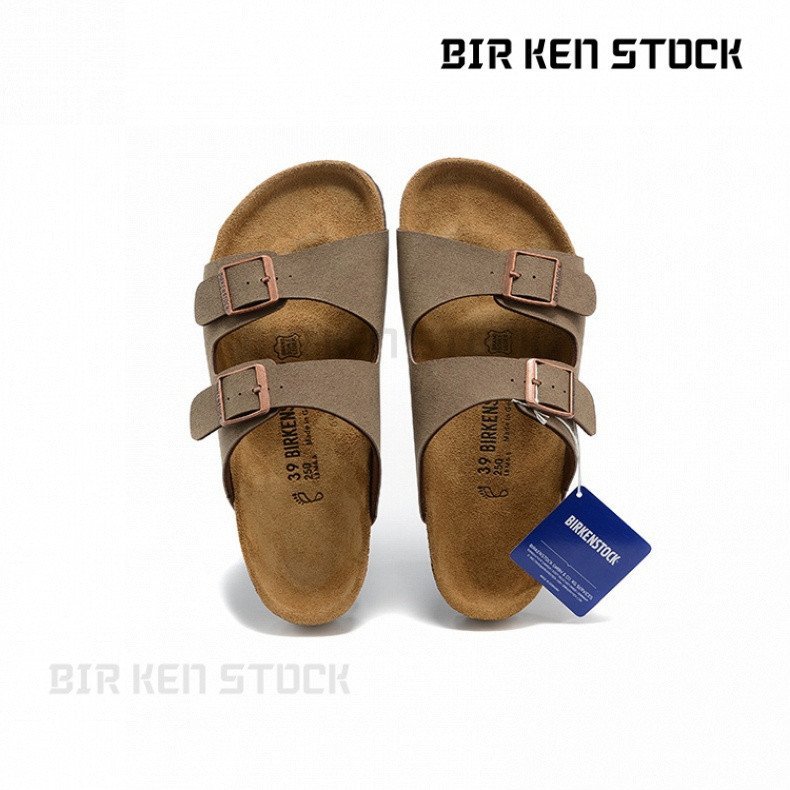 Birken/stock Cork Two Button Coffee Oil Wax รองเท้าแตะสําหรับผู้ชายและผู้หญิง Florida 34-46 8JNP
