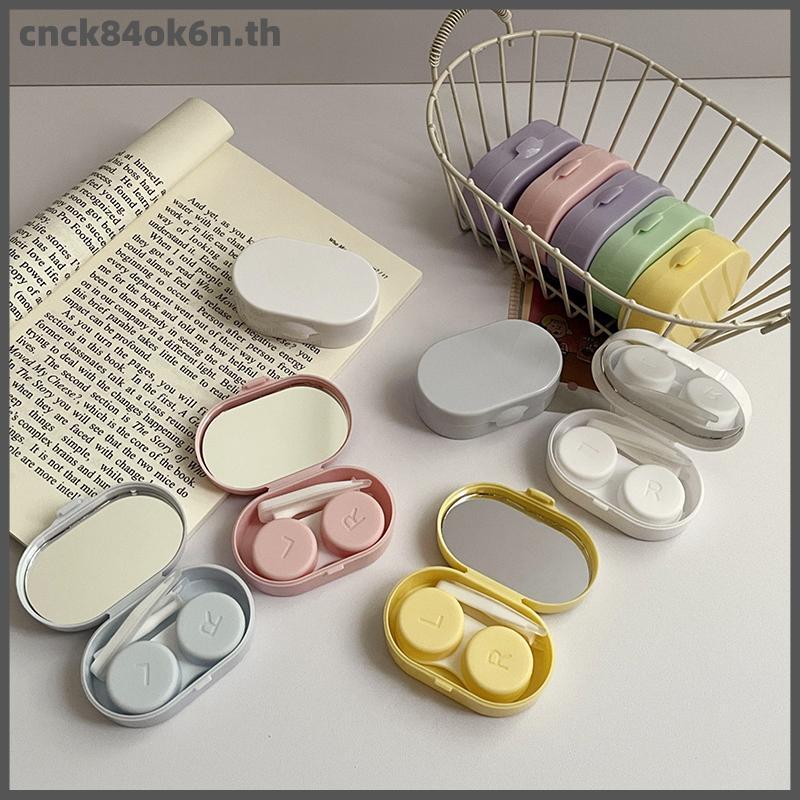กล่องใส่คอนแทคเลนส์ขนาดเล็กแบบพกพา CNC พร้อมกระจกมาการองกล่องเก็บสีสำหรับเดินทาง