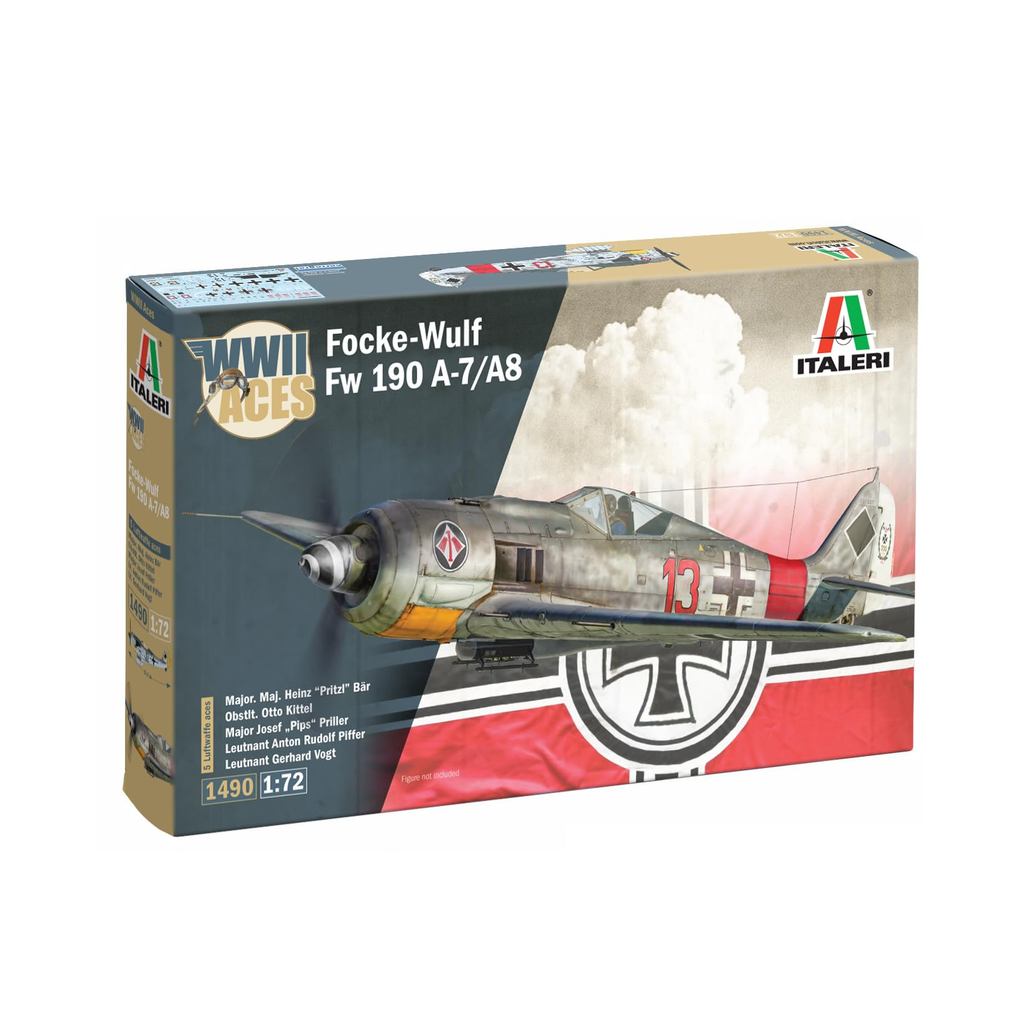 Italeri 1/72 WW2 German Fw190 A-8/F Ace Plastic Model IT1490Direct from Japan
