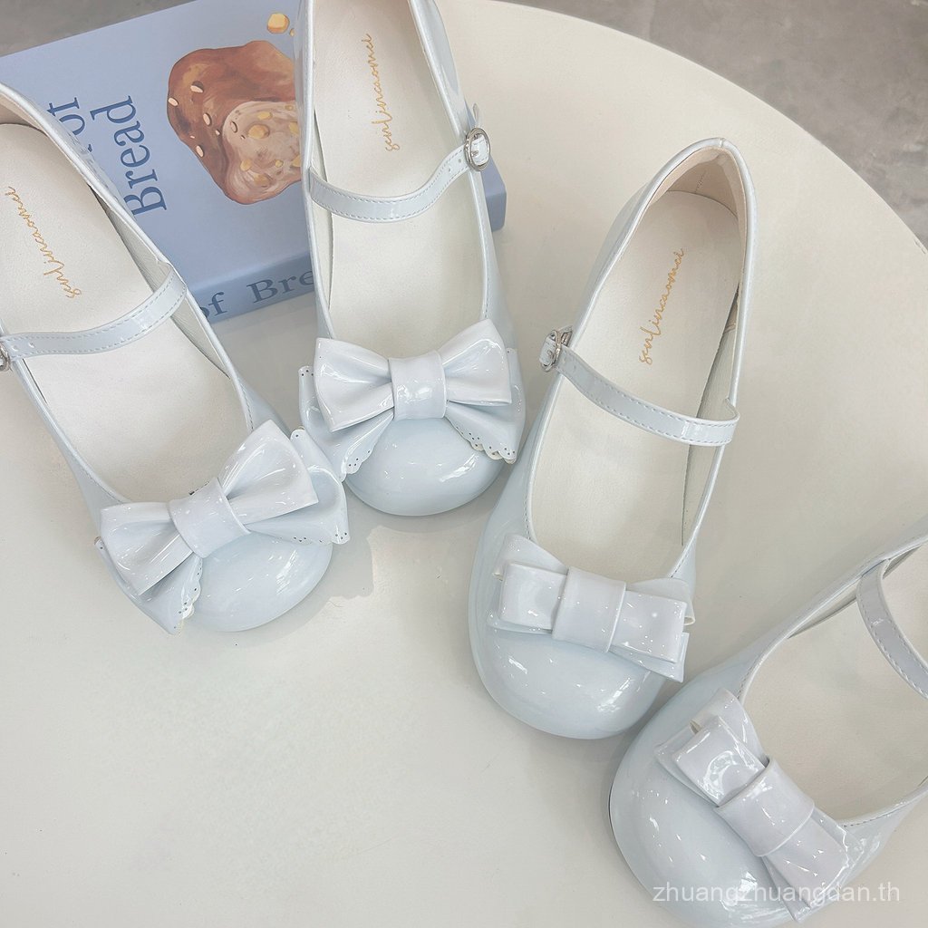 [คลังสินค้าพร้อม] Forest Doll Lolita Cute All-Match Bow Round Toe Lolita Shoes lo Shoes