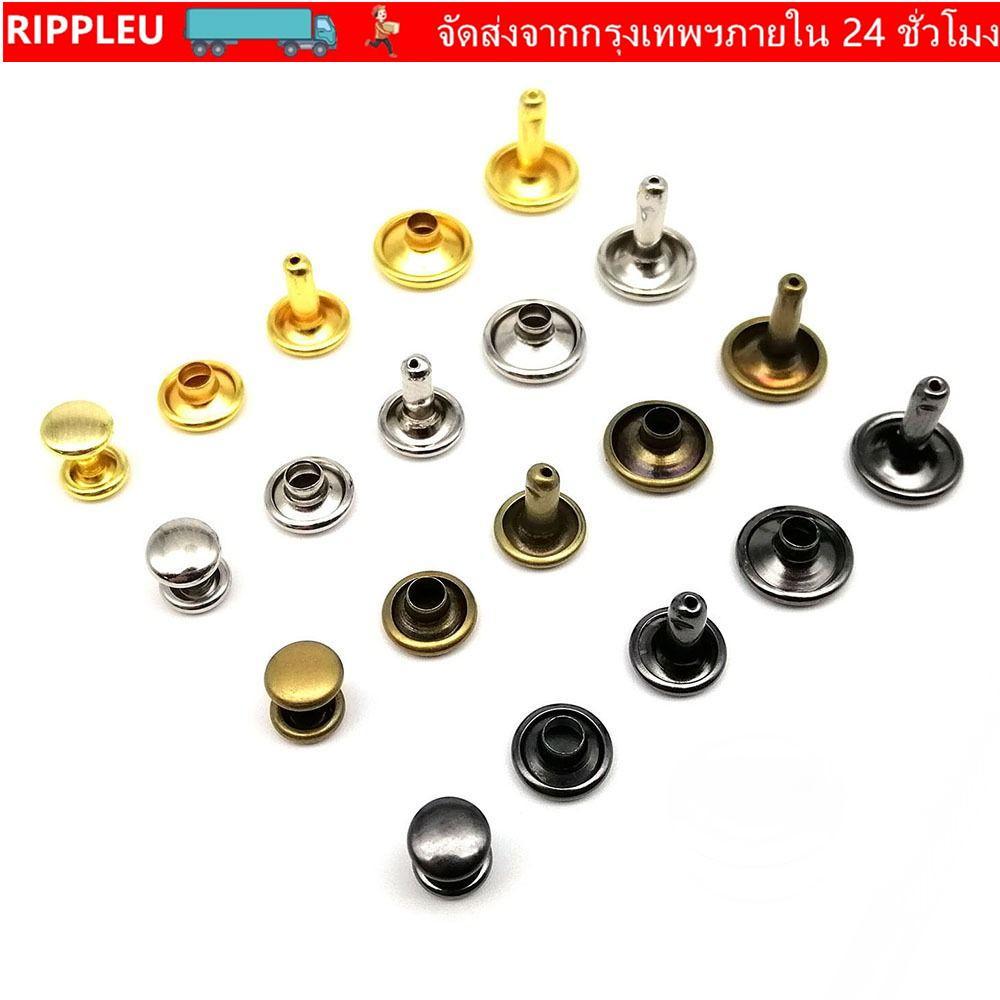 RIPPL 100Sets Spot Nail, 6/8/10mm Clothes Accessory Decor Rivet Stud, Decorative Double Cap Leather 