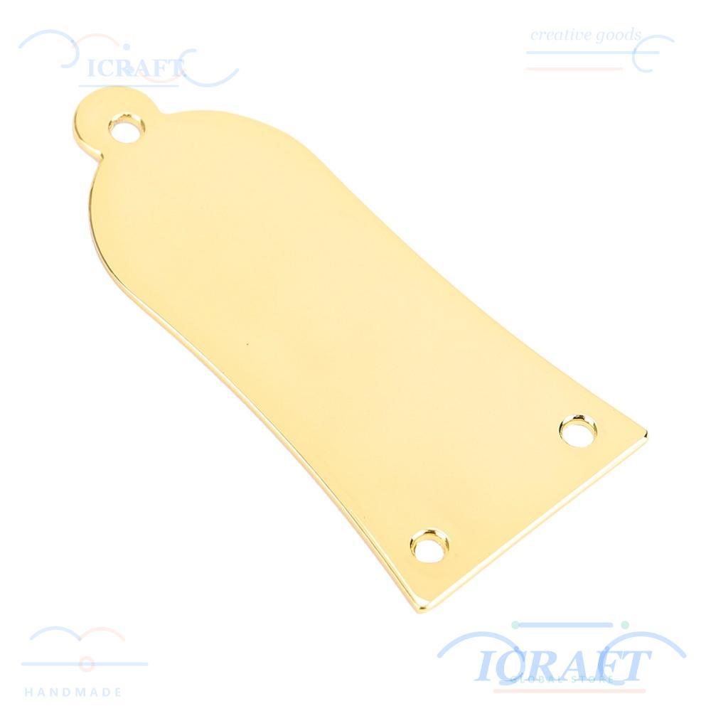 ICRAFT 2 ชิ้นโลหะ Truss Rod Cover, สกรูโลหะกีตาร์ Truss Rod Cover, Professional 3 หลุมทอง/เงิน/สีดํา