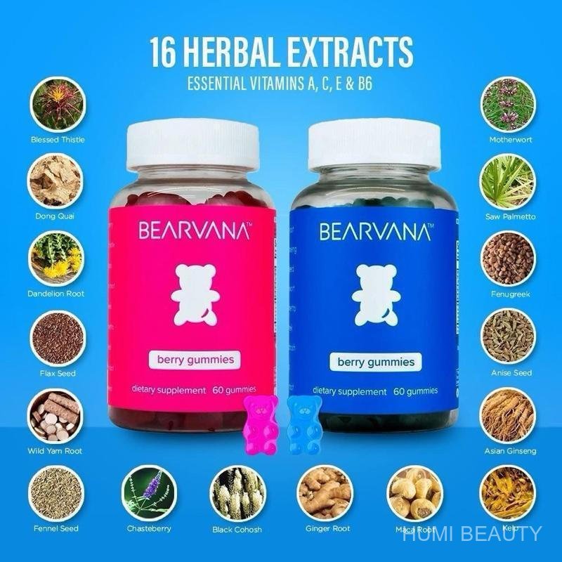 BEARVANAGummiesComboPack-FitnessAid-Womensupplement-BerryFlavect-Herbs&Multivitamin 8K58 ECB1