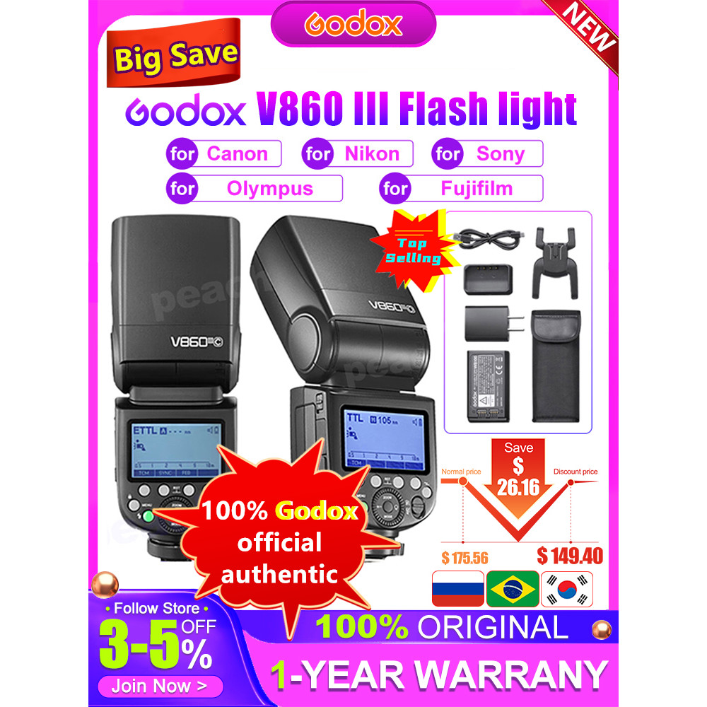 Godox V860III V860III-C V860III-N V860III-S V860 III TTL HSS Speedlite แฟลชสําหรับ Canon Sony Nikon 