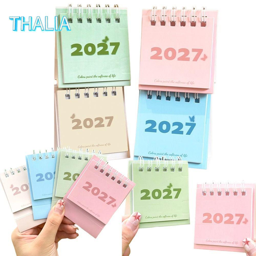 ไทยลีอา‌ ปฏิทินตั้งโต๊ะมินิกระดาษผูกลวดคู่โต๊ะรายเดือนปฏิทินของขวัญบันทึกเขียนเรียบหนาฮาร์ดกระดาษแข็งปกโฮมออฟฟิศปฏิทินบ้านสํานักงานวางแผน