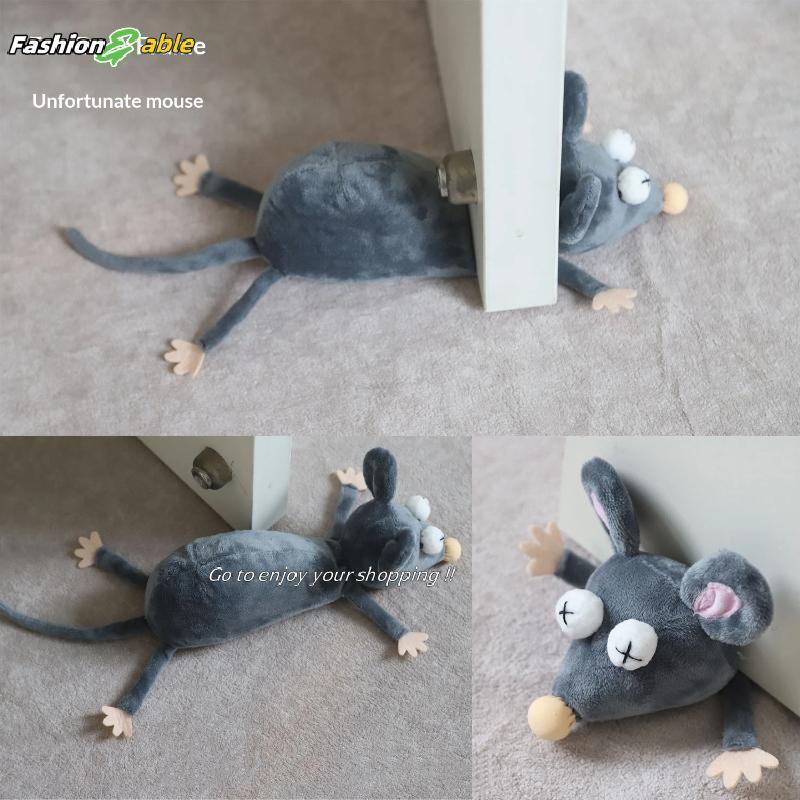 แฟชั่น.shop03 25 ซม.ตุ๊กตาสัตว์ Plush Mouse ประตูลื่นน่ารัก Doorstop สําหรับห้องนอนห้องนั่งเล่นตกแต่