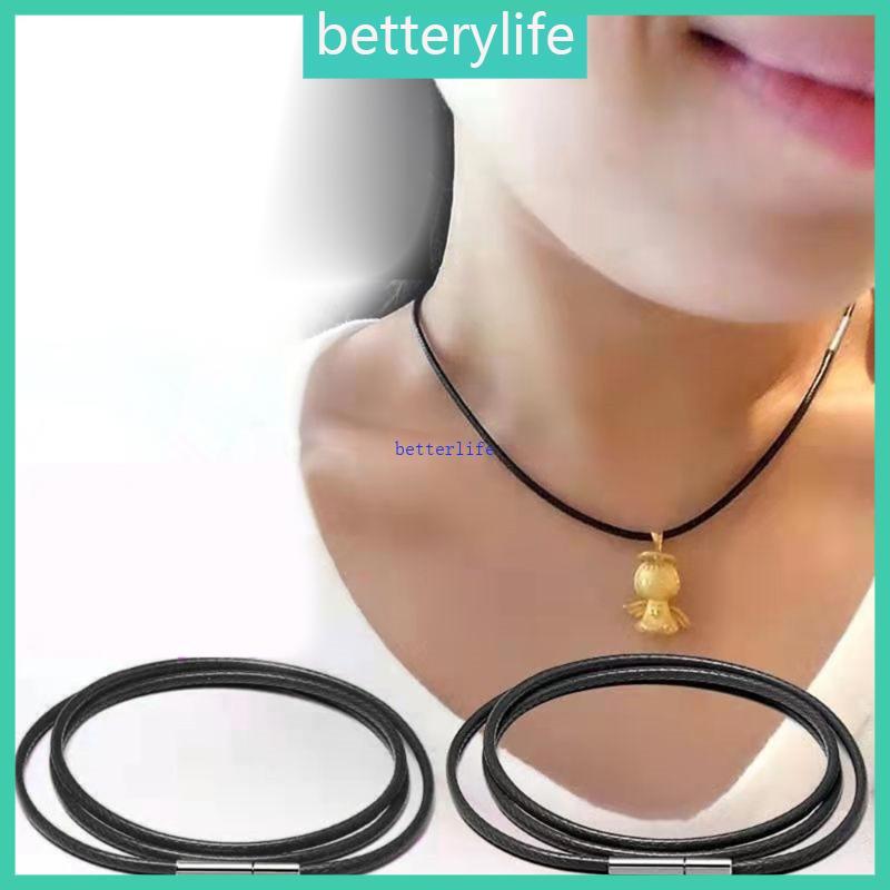 BTF ปรับความยาวเชือกถักสร้อยคอสายสีดําโพลีเอสเตอร์สร้อยคอสายกับจับมือแฟชั่นเชือกถักสร้อยคอ