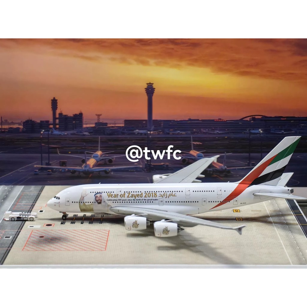 GJ Geminijets Emirates Emirates A380-800 A6-EUZ 1: 400 ข้อบกพร่องเล็กน้อย,หลายผ้าม่านทาสี Airbus 380