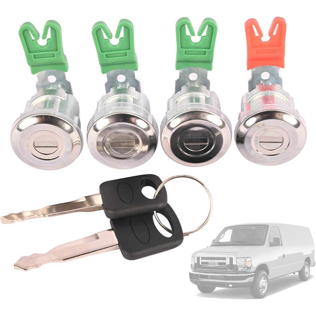 ล็อคประตูชุดล็อคกระบอกเข้ากันได้กับ Ford Econoline Van/E-150/E-250/ E-350 1997-2018, เปลี่ยน DL5886 