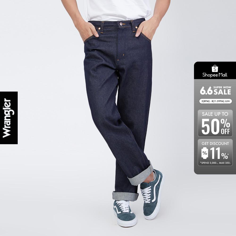 WRANGLER กางเกงยีนส์เอวกลางทรงตรง MWZ รุ่น WR WR MWZ213 แรงเลอร์ เสื้อผ้าผู้ชาย กางเกงผู้ชาย กางเกงยีนส์ DENIM