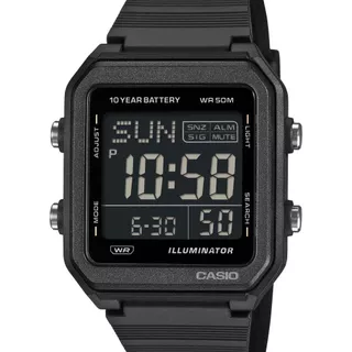 CASIO นาฬิกาข้อมือ รุ่น W-221H-1BVDF สายเรซิ่น สีดำ