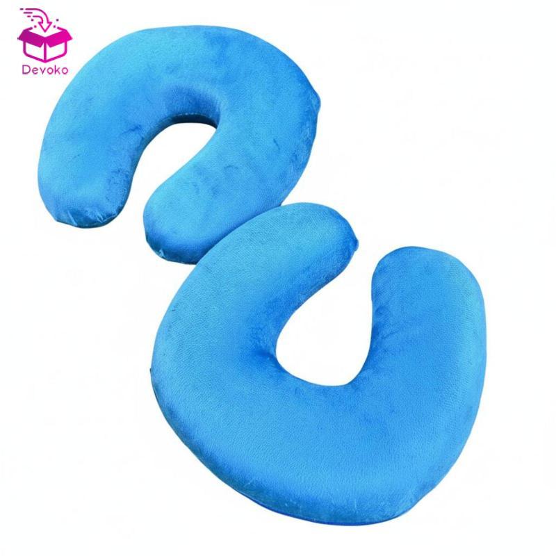 [chiwanji2mf] หมอนหน้ารูปตัว U บรรเทาความดัน Beauty Bed Face Cradle Memory Blue