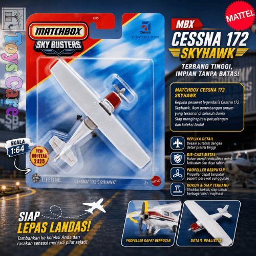 Matchbox Sky Busters Cessna 172 Skyhawk ของเล่นเครื่องบิน Mattel ดั้งเดิม