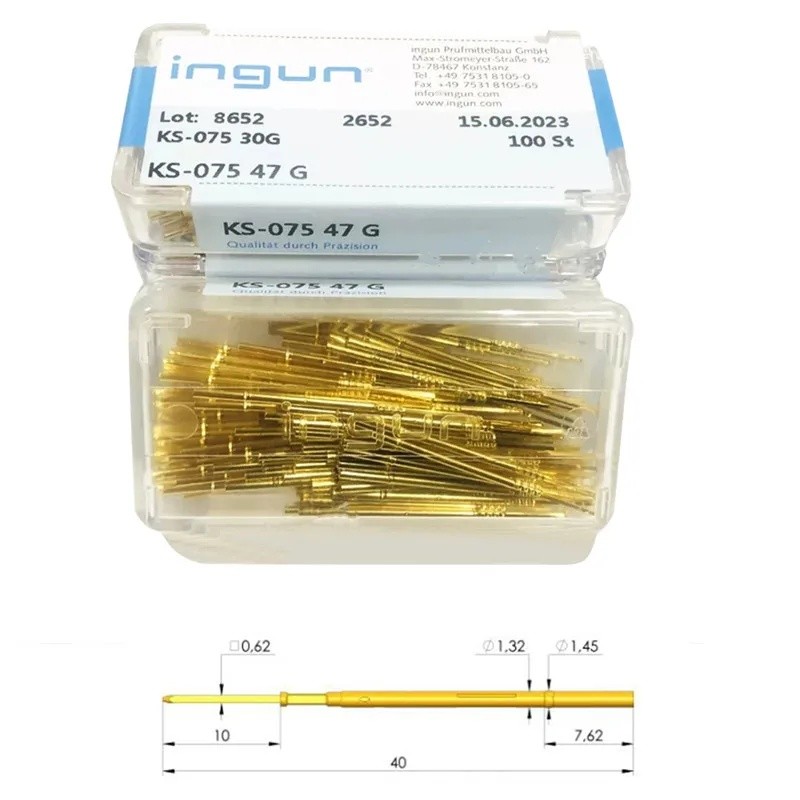 100 ชิ้น/กล่อง INGUN Test Socket GKS075 30G/KS-075 47G 1.32 มม. Winding Header