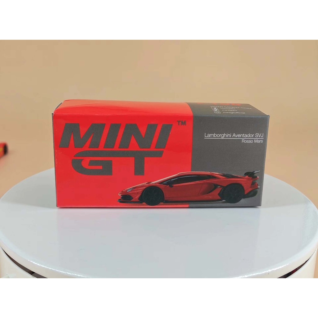 ข้อเสนอพิเศษ MINIGT No. 198 1/64 Lamborghini Aventador SVJ Mars Red Only แกะกับสินค้ากล่องเดิมเช่นแส