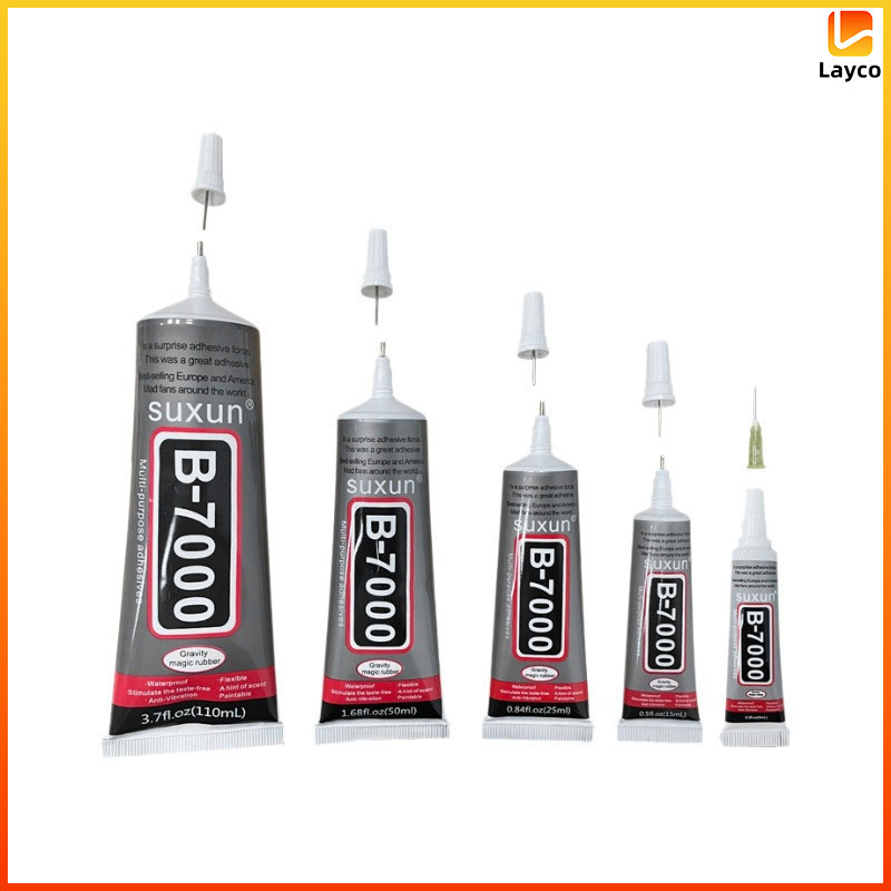 Layco ยางกาว B7000 มีปลายเข็ม - สำหรับติดหน้าจอโทรศัพท์มือถือ, ยางกาวแห้งด้วยอากาศ, ยางกาว handicraft DIY