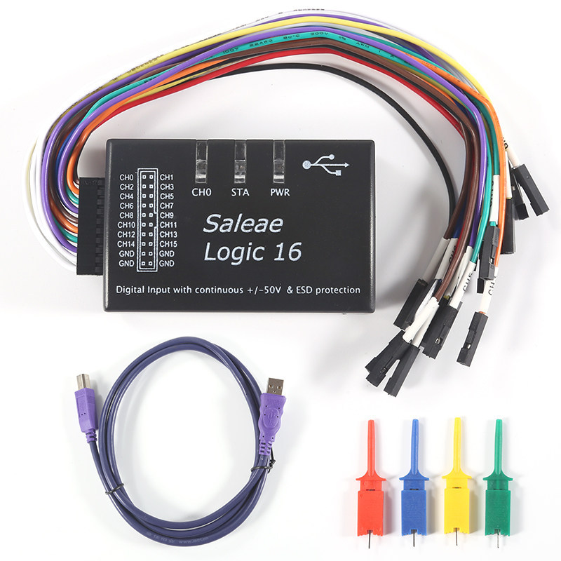 Saleae Logic usb Logic Analyzer Multi-System ใช้งานร่วมกับอย่างเป็นทางการรุ่น Sampling Rate 100M16 ช
