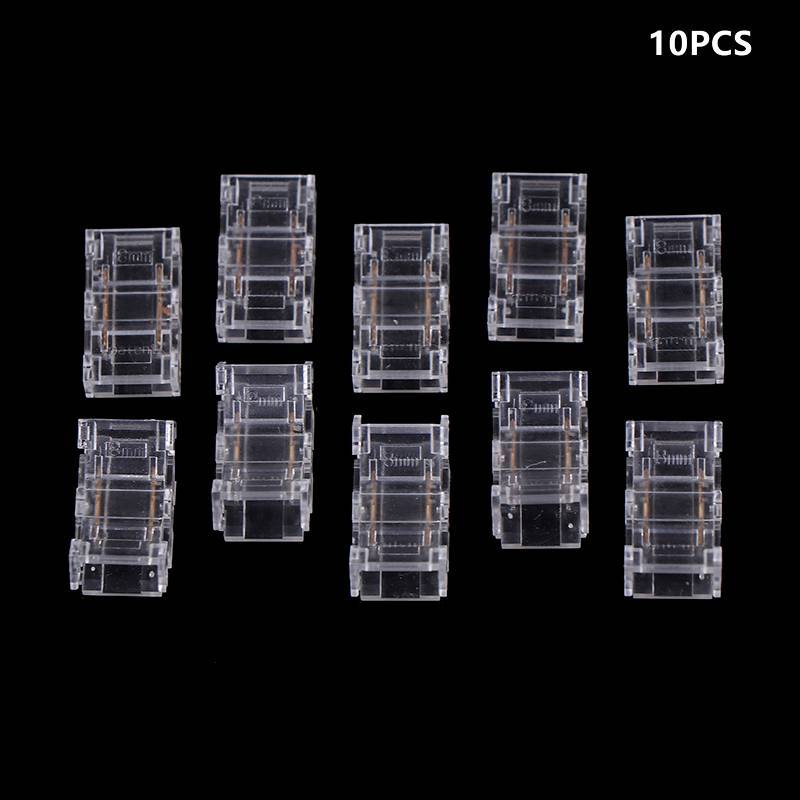 TasteTasty 10PCS 2pin 8 มม.COB LED Strip To Strip LED Connectors Strip To Wire การเชื่อมต่อ Solderle