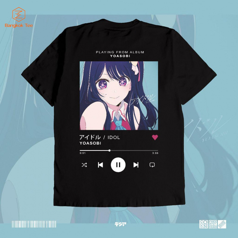 [COD]BKTee เสื้อยืดoversize เสื้อยืด ลายการ์ตูนอนิเมะ Idol Yoasobi Music Oshi no Ko Aqua Ruby Ai Hos