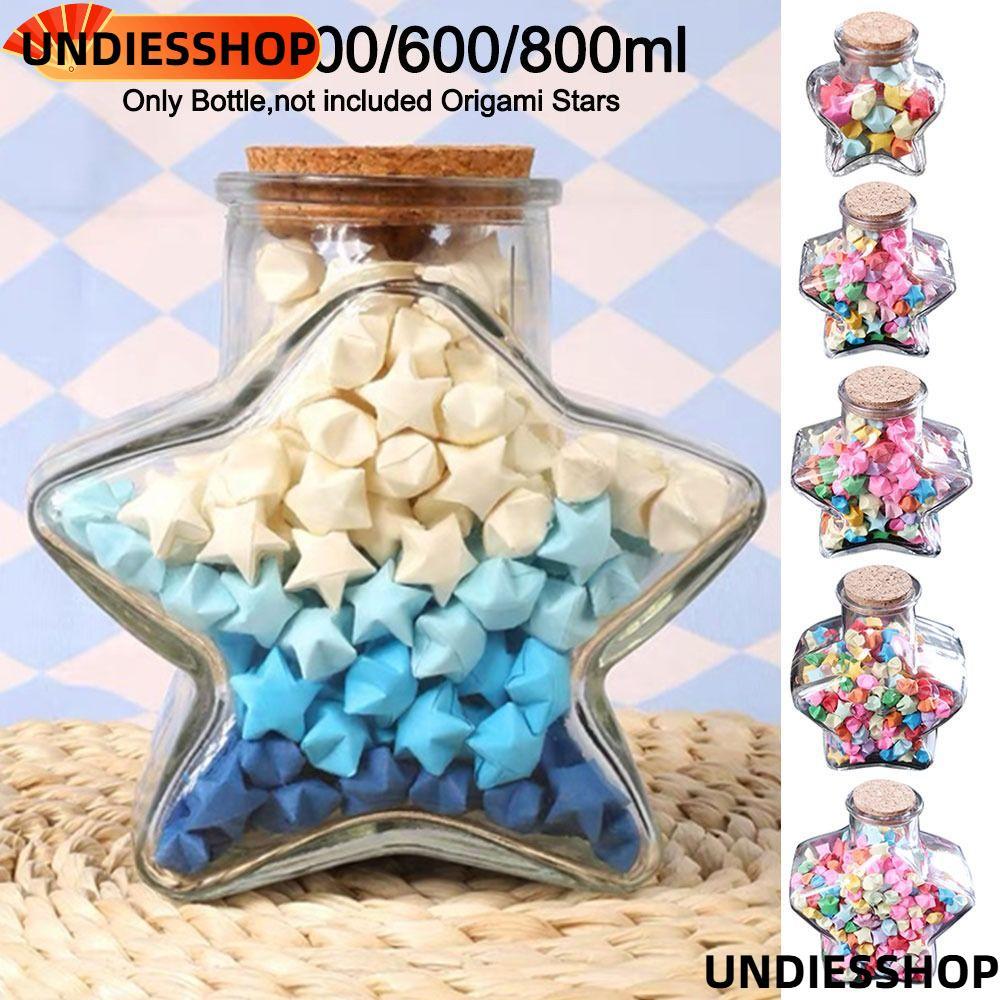 UNDIESSHOP Wishing Bottle, Craft Origami Stars Glass Bottle, Mini Stars Shape Pentagram Storage Bott