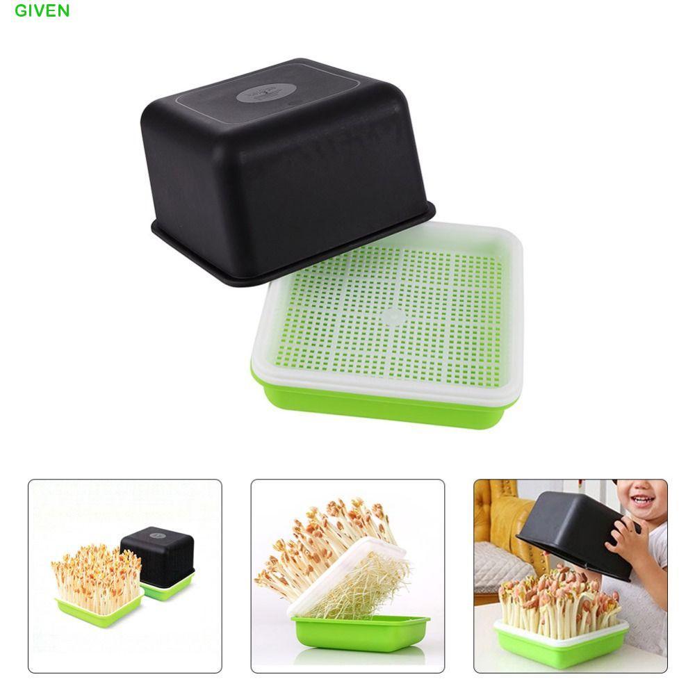 GIVEN Sprout Planting Pot พลาสติก 4 ชิ้นถั่วลิสงกระเทียมพืช Soilless Water Culture Garden Supplies