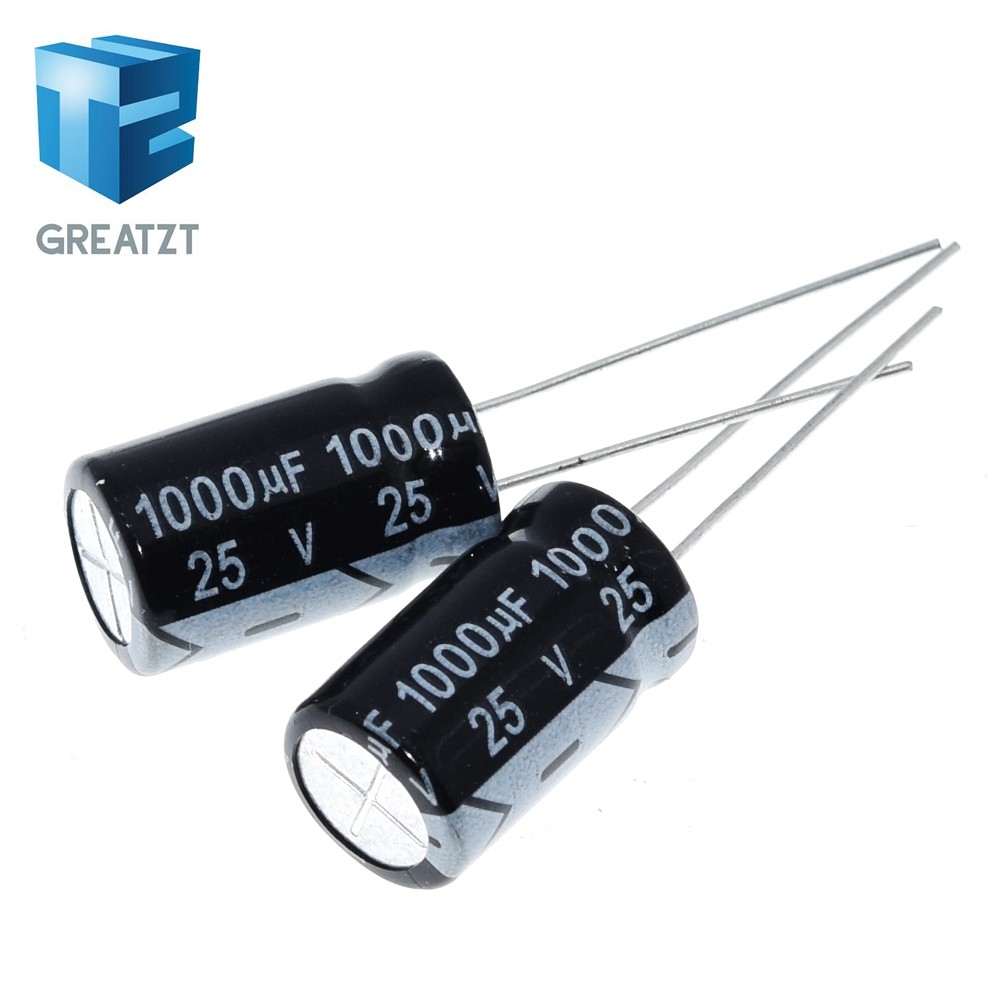 GREATZT 10/20/30/40PCS Electrolytic capacitors 25V 1000UF 1000UF/25V 10 * 17 มม.