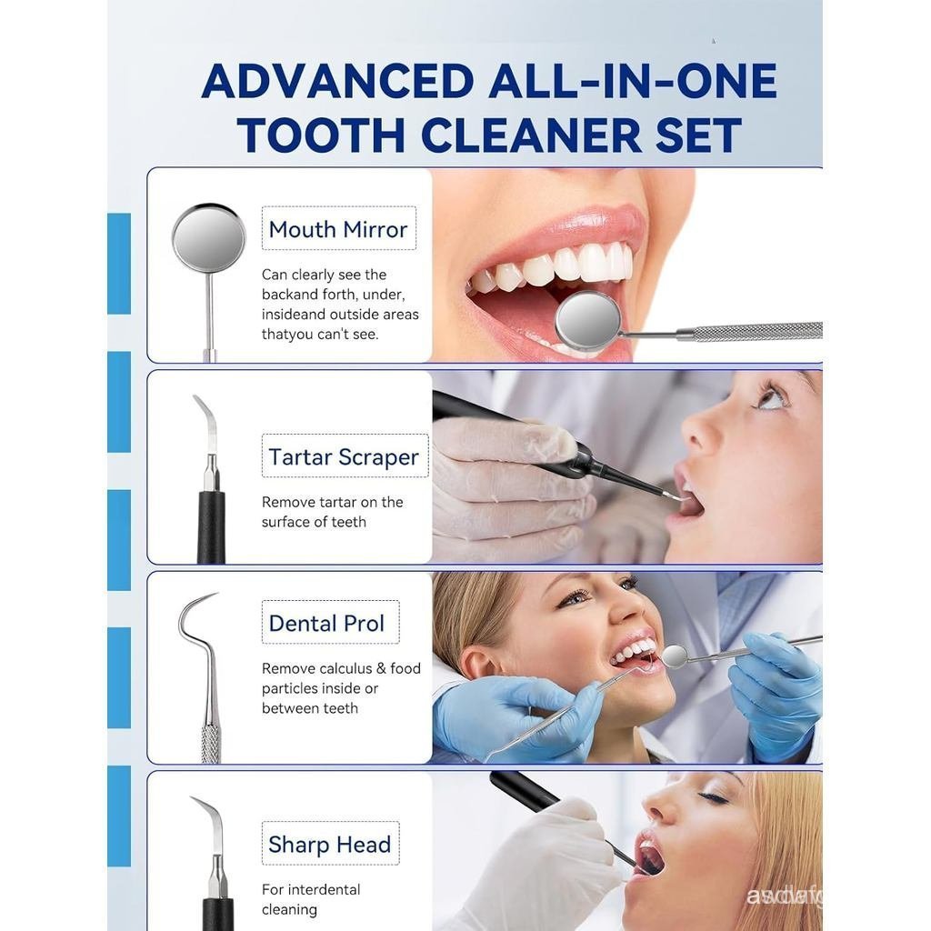 Plaque Tartar Remover สําหรับฟันทันตกรรมแคลคูลัส Remover ชุดทําความสะอาดฟัน LED Ultrasonic ฟัน Scale