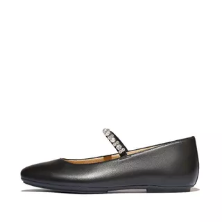 FITFLOP DELICATO PEARLS-AND-CRYSTAL รองเท้าทรงบัลเล่ต์ผู้หญิง รุ่น A0Q-001 สี BLACK