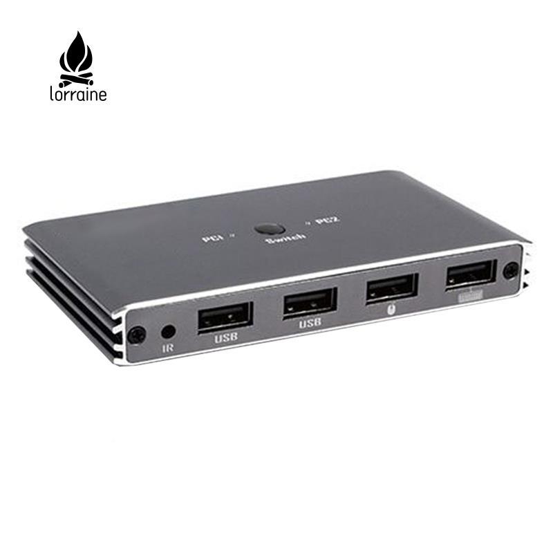 2 พอร์ต -สวิตช์ KVM ที่รองรับ 4K 60Hz USB Keyboard Mouse Printer Sharing, Dual PC to 1 Monitor สําหร