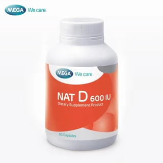 MEGA We care เมก้าวีแคร์ NAT D 600 IU (60 's) แนทดี 600 IU 60 เม็ด (ND660M)