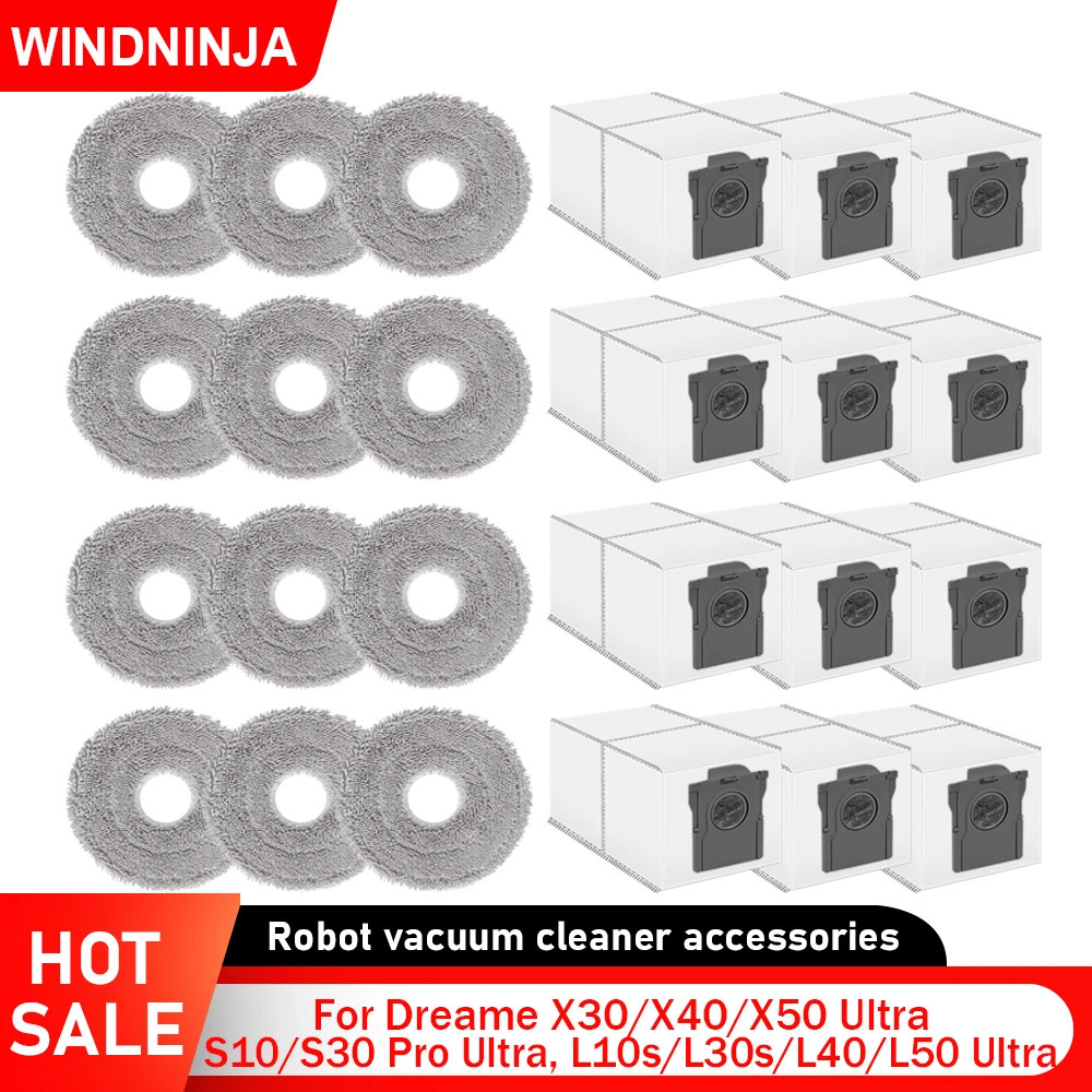 ผ้าม็อบถูพื้นสําหรับ Dreame X30/X50 Ultra, L10s/L30s/L40/L50 Ultra, S10/S30 Pro Ultra เครื่องดูดฝุ่น