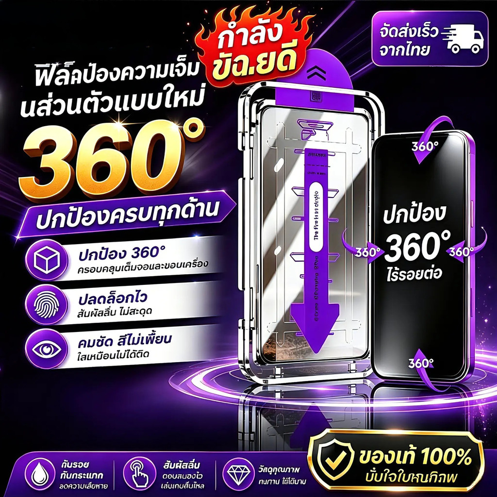ฟิล์มกระจก กันมอง 360องศ สำหรับiPhone Air 17 16promax 15pro 14promax 15plus 13pro 12promax 12 xr 11 xmax IPXS XR 13
