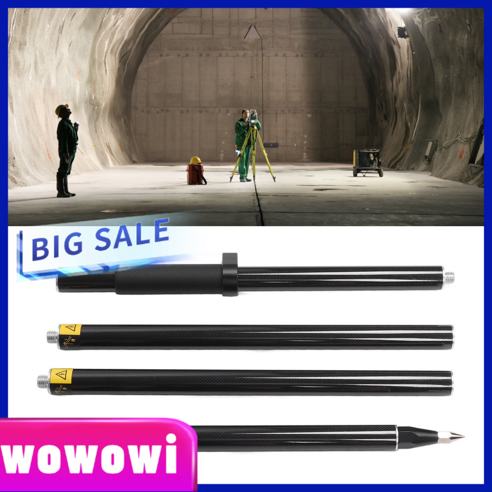 Wowowi Wowowi การสำรวจ Prism Pole Mount 2 เมตร 4 ส่วน Survey RTK คาร์บอนไฟเบอร์ระดับ 0 มม.คงที่