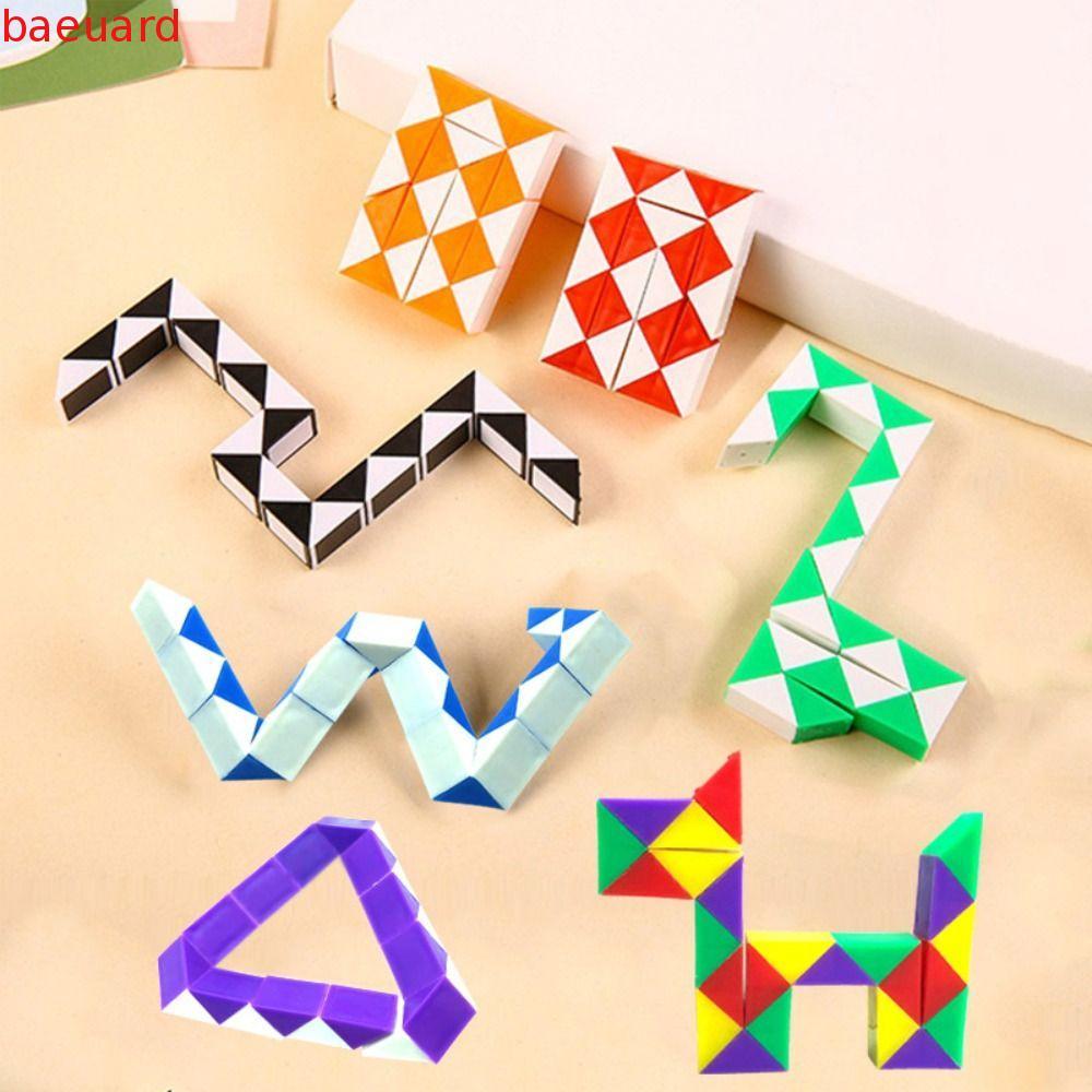 BAEUARD Magic Snake Cube, พับที่ถอดออกได้ 24 ความเร็ว Magic Snake ไม้บรรทัด, 3D ปริศนา Transformable