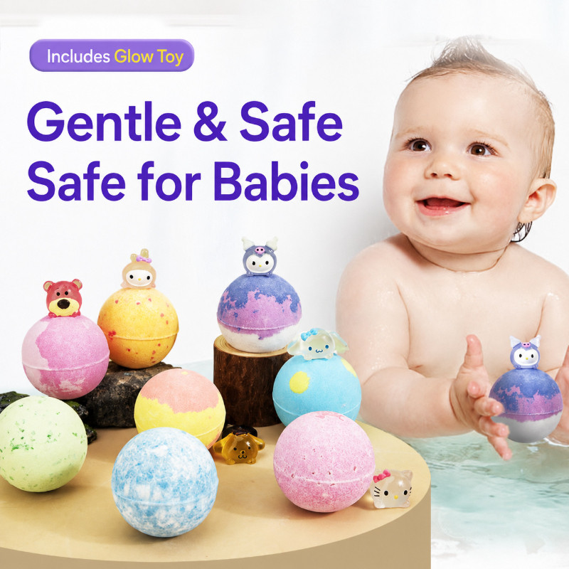 คริสต์มาส Light‐Up ของเล่น Bath Bomb Moisturizing Bath Salt Ball Bubble Bath Fizzy สําหรับอาบน้ําและ
