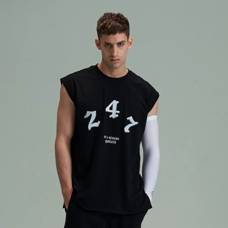 ขายร้อน 247 คลาสสิกดิจิตอลพิมพ์ผู้ชายกีฬาและการพักผ่อนเสื้อกล้ามผ้าฝ้าย 100% หลวมฟิตเนสการฝึกอบรม ถนน เสื้อยืดแขนกุด