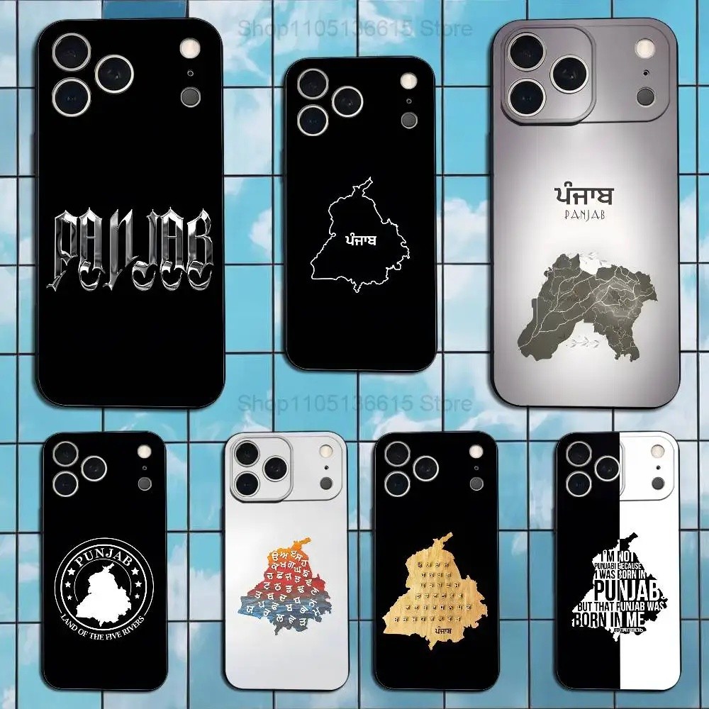TP-1 แผนที่ Punjab Art เคสโทรศัพท์สําหรับ iPhone 17,18 16,15,14,13,12,11 Plus,Pro Max,XS,X,XR,SE,Min