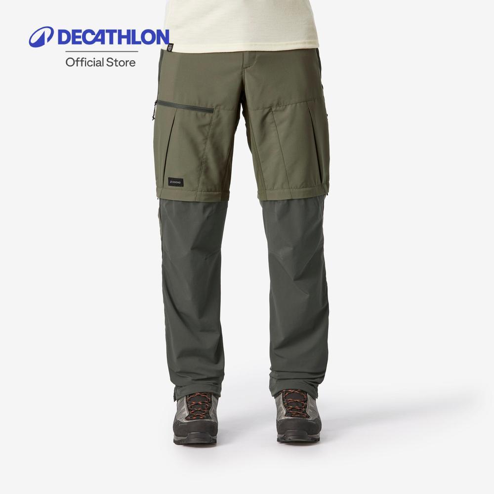 Decathlon Men'S 2-In-1 Adjustable And Durable Hiking Trousers กางเกงเดินป่าเทรคกิ้งขายาวผู้ชาย รุ่น Mt500 - Green