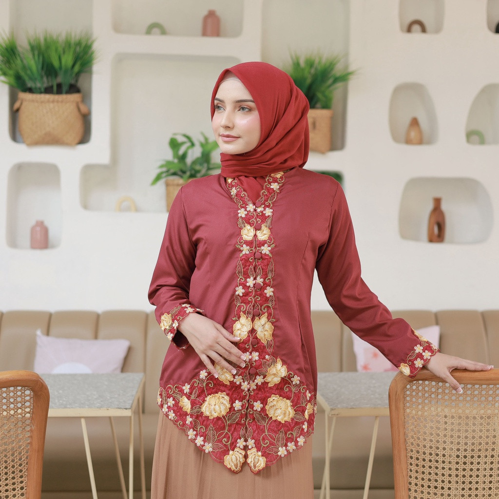 Alantasik - เสื้อเคบายาปักสไตล์โมเดิร์นสําหรับรับปริญญา สํานักงาน ทํางาน EMBROIDERED kebaya encim wrana R24 R27