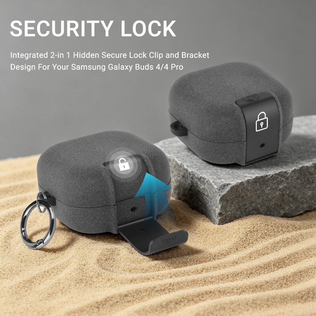 [COD]เคส สําหรับ Samsung Galaxy Buds 4 Pro /4 Case เคสกันกระแทก ป้องกันรอยขีดข่วน Sand Stone Luxury Hearphone Case ﻿