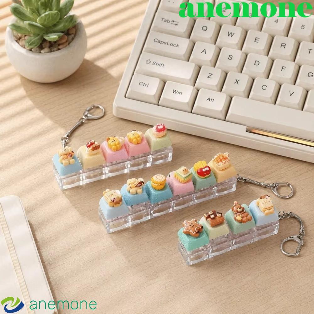ANEMONE Keycap Fidget พวงกุญแจ, Mechanical Bear Keycap คีย์บอร์ด Clicker ของเล่นพวงกุญแจ, Fidget พวง