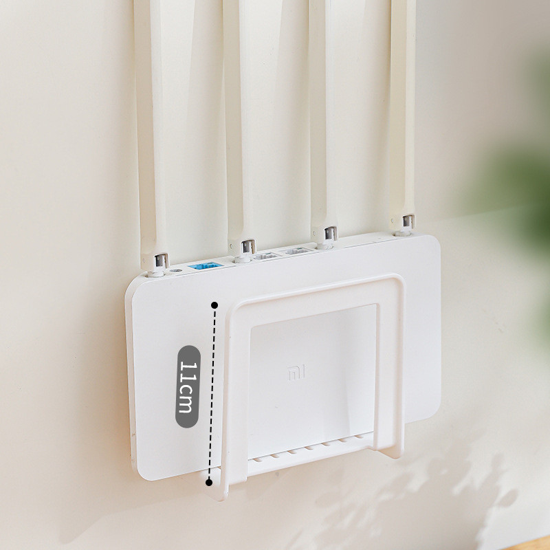 Router Rack การเจาะ-ฟรี Wall-Mounted Socket Fix Rack High Guardrail Set-Top Box Bracket-Minges Shop